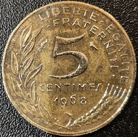 Franciaország 5 centime, 1968.