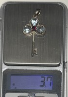 3,7 grammos sokköves fémjeles Ezüst 925 medál, lánc nélkül! 3,5 cm hosszú zara, pandora, sabo