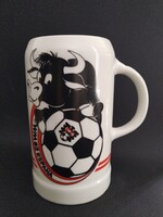 "WM 82 ESPANA” DFB (Német Labdarúgó-szövetség) porcelán söröskorsó