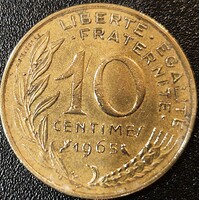Franciaország 10 centime, 1965.