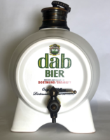 Rare DAB Ceramic Beer Barrel with Metal Tap – 5 Liter Vintage Beer Advertising Collector's Item