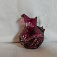 Antique Hand-Cut Ruby Red Lead Crystal Mini Jug / Pitcher (7.5 cm)