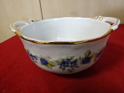 Hollóházi porcelán, szeder mintás gulyásleveses tál, magassága 7,5. Jókai