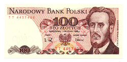 Lengyelország 100 Zloty Bankjegy 1988 P143e L171a aUNC-UNC, hajtatlan
