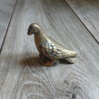 Pompás régi tömör réz galamb szobor (5,7x6x3 cm)