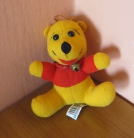 Régi retro Micimackó plüss maci nyakában csengővel 11 cm 1990-es évekből