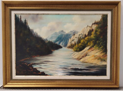 Bihari Puhl Levente, festmény, képméret:40x60 cm, kerettel: 55x75 cm