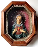 Nagyméretű gyönyörű, Mária Szeplőtelen Szíve ereklyetartó