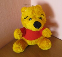 Régi retro sárga piros plüss maci  Micimackó jellegű bozontos plüss 15 cm 1980-as évekből