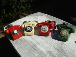 4 db régi , retró vezetékes , körtárcsás telefon