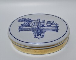Hollóházi Faragó Miklós porcelán bonbonier, ékszertartó