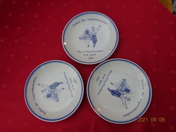 Hollóházi porcelán falitányér. Treffen der ungarndeutschen, átmérője 15 cm. 3 db együtt eladVanneki!