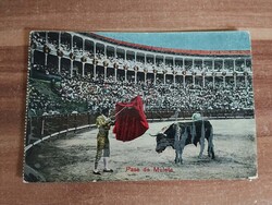 Antik spanyol képeslap,Matador, bikaviadal, kb 1910-30 év közötti