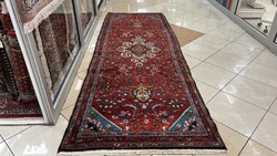 4586 GYÖNYÖRŰ Iráni Hamadan kézi gyapjú perzsa szőnyeg 109X310CM