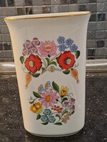 Retro kézzel festett kalocsai porcelán váza 19 cm Kalocsa Alföldi