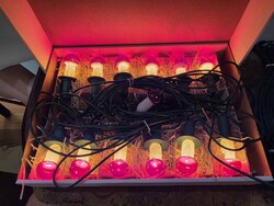 Retro hiánytalan hibátlan karácsonyi Zlatokov gombás fényfüzér izzósor szocreál Csehszlovák