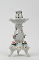 Rózsadiszes porcelán gyertyatartó