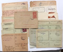 Tábori levelező lapok és levelek 18 db 1930-40-es évek