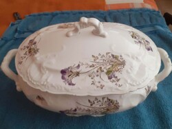 Antik szecessziós fedeles levesestál – Haviland Limoges (1910 körül)