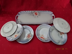 Victória csehszlovák porcelán, antik, hatszemélyes süteményes készlet. Vanneki!