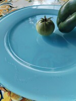 Üveg, asztali kínáló, tányér - " halványkék pompában