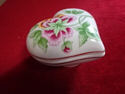 Hollóházi porcelán, Hortenzia mintás, szív alakú asztalközép. Jókai
