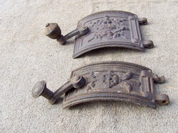 Old Stove Door Parts Set of 2