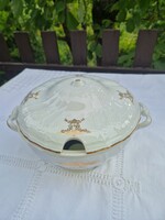Régi csehszlovák porcelán Bernadotte leveses tál tetővel