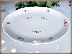 Zsolnay, ovális porcelán pecsenyés tál, Sinkó András mintával