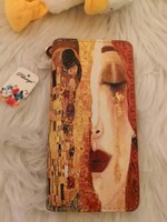 Művészettörténeti dráma a táskádban: Klimt ihlette, (A csók) dombornyomott óriástárca (10x19 cm)