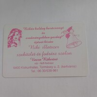 Niki illatszer szaküzlet és fodrász szalon Vincze Róbertné Kiskunhalas  kártyanaptár 1998