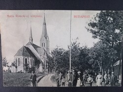 Antik képeslap Budapest Máriaremete új templom  1908