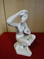 Aquincumi porcelán figura, fürdőző, fonott hajú lány. Jókai