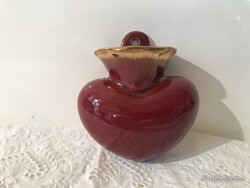 VÁZA - SZÍV - JELZETT - FALI - 10 x 9 x 4,5 cm - PORCELÁN - RÉGI - HIBÁTLAN