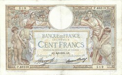 100 frank francs 1935.06.06. Franciaország Le Cassier Pal.