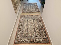 Iranian cotton silk set 2x95x145 cm Persian rug M45