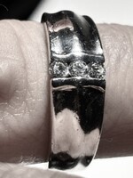 Különleges 53-54-es 3 köves ezüst gyűrű 925  3.9 gramm jelölt zara pandora, sabo