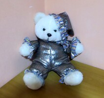 Régi vintage retro plüss maci csillogó bohócruhában ROFU  Heunec 40 cm 1990-es évekből