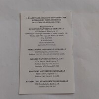 RÁKBETEGEK ORSZÁGOS SZÖVETSÉGE kártyanaptár 2002