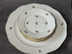 Herendi  porcelán süteményes készlet eton  kisviragos mintával