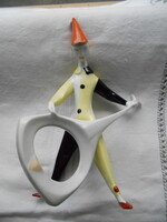 Art deco porcelán bohóc figura kezében  gitárral