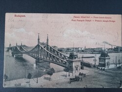 Antik képeslap Budapest Ferenc József híd 1918