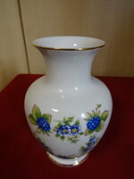 Hollóházi porcelán, szeder mintás váza, magassága 15,5 cm. Jókai