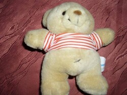 Régi retro Milupa reklám plüss maci csíkos pólóban 15 cm 2000-es évek elejéről.