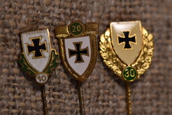 Militária 3 db Schützenverein szolgálati lövészjelvény Németország 1960–1980 NSZK