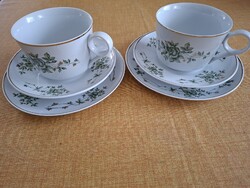Hollóházi Erika porcelán 2 személyes reggelizőkészlet – 6 db – hibátlan