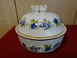 Hollóházi porcelán, szeder mintás asztalközép rózsa fogóval. Jókai