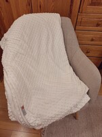 MORA elegáns törtfehér polár ágytakaró