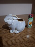 Porcelán nyúl, nyuszi figurás bájos kaspó. Hibátlan.