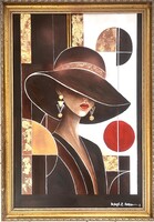 Exkluzív Art deco festmény - ajándék képkerettel